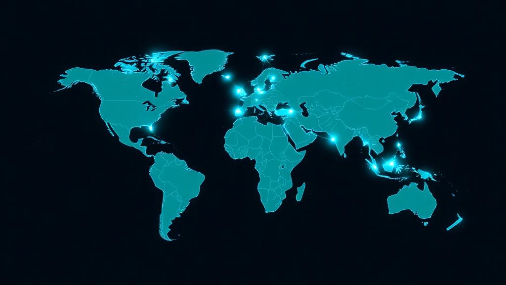 Global CDN network map showing edge server locations connected by data lines, illustrating how content delivery networks distribute cached content worldwide to reduce page load times